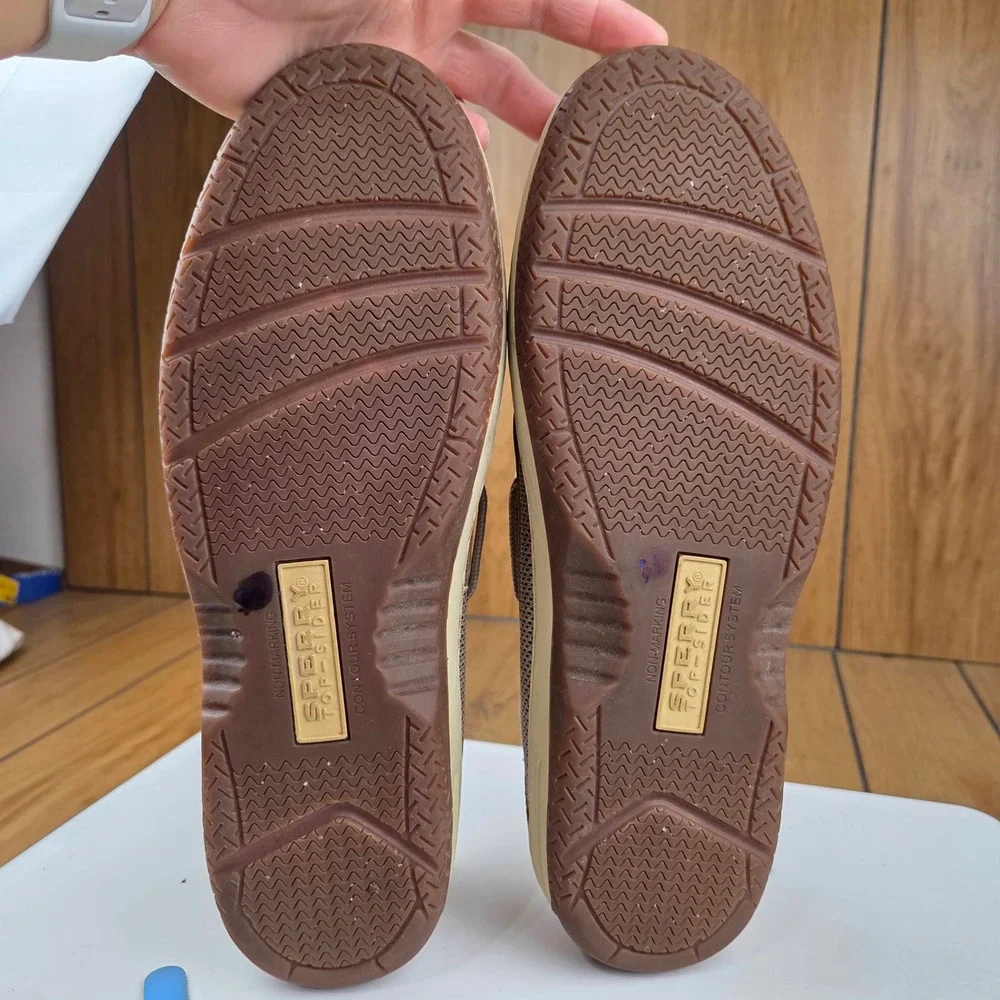 Sperry Top-Sider Mens Billfish 3-Eye Boat Shoes Tan Leather Mesh 0799023 10M